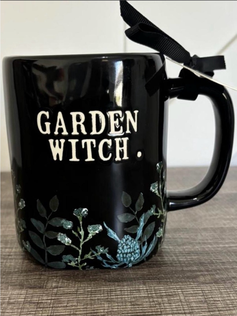 NWT Rae Dunn Garden Witch Ceramic Mug with Floral Accents